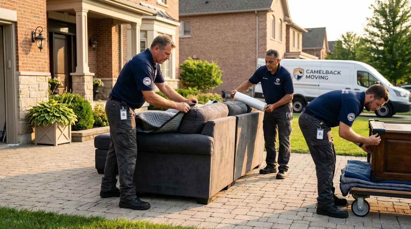 Large estate moving crew wrapping furniture in Danville, KY