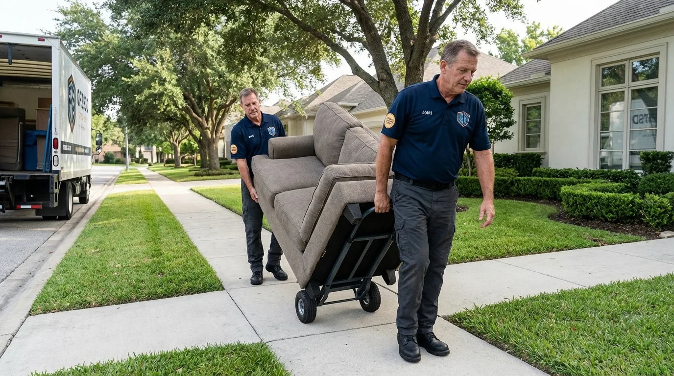 Local residential moving crew loading furniture in Danville, KY